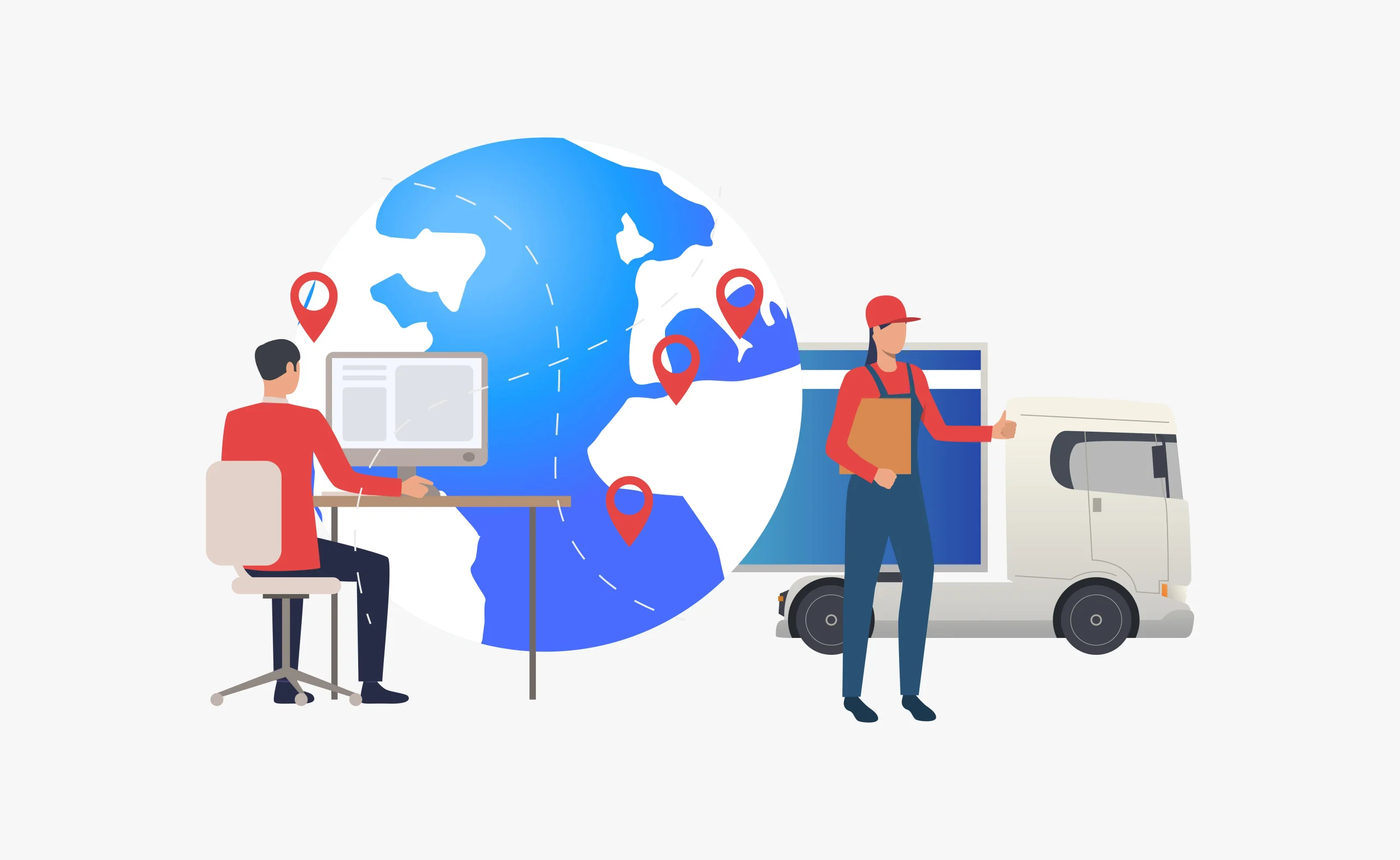 Global logistics operations illustration